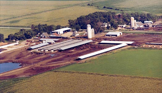 Arial view of farm
